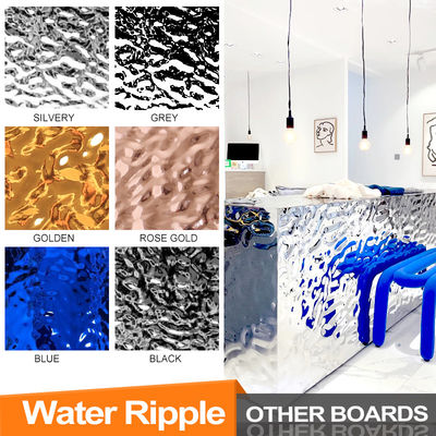 PVC PET Water Ripple Panel Bamboo Charcoal Fiber 3D Wall Wood Veneer Panel