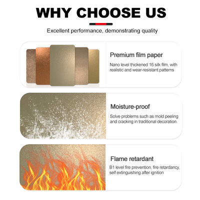 Eco-Friendly Bamboo Charcoal Wood Veneer Metal wall panel For Hotel