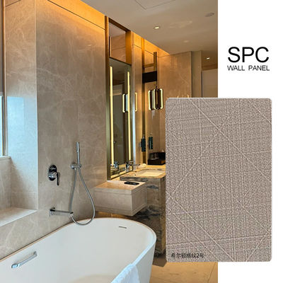 SPC Wall Panels Favourite 600*2440*4mm Waterproof And Moisture-Resistant Stone Plastic Composite Eco-Friendly Stone Plastic Composite Faux Tile Design Wall Paneling For Bathroom And Toilet