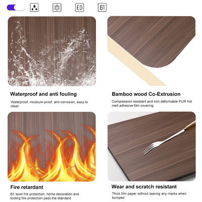 Fashion Bamboo Charcoal Wood Veneer Marble Sheet Indoor Panel For TV Background Decoration