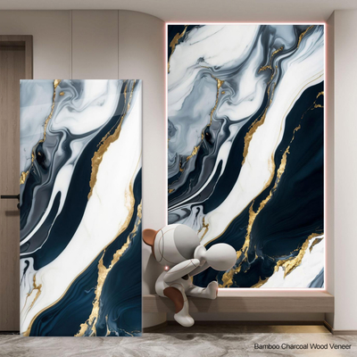 Spot Gilt Marble Wood Veneer Panels Waterproof Wear-resistant Environmentally Friendly Indoor Living Room Decorative Wall Panels