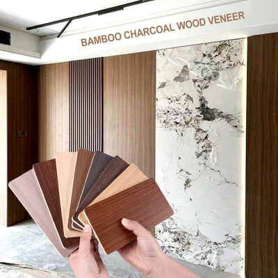 Bamboo Charcoal Wood Veneer Panel Waterproof Fireproof 1220x2440mm