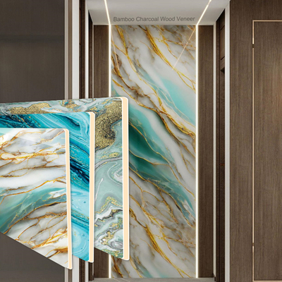 Bamboo Charcoal Wood Veneer Marble Wall Panels Waterproof Wear-resistant Siding Panels