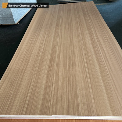 Hot Sale 8mm Bamboo Charcoal Wood Veneer Fire Retardant Wood Grain Decorative Panels For Commercial Space