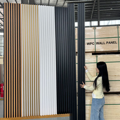 Modern WPC Grille Wall Panel High Great Wall Panels for Interior Living Room Bedroom Office Warehouse