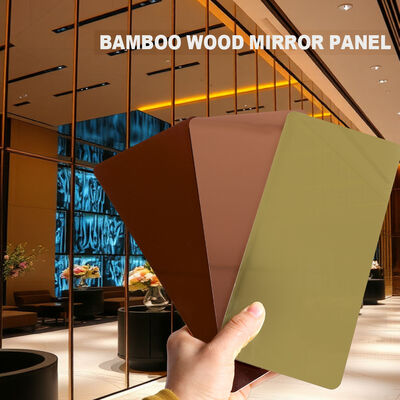 Modern Design PET Mirror Wall Decoration Bamboo Charcoal Wood Veneer Wall Panel & Board