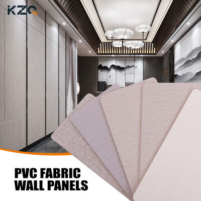 Bamboo Charcoal Wood Veneer PVC Fabric Wall Panel For Commercial Office Building