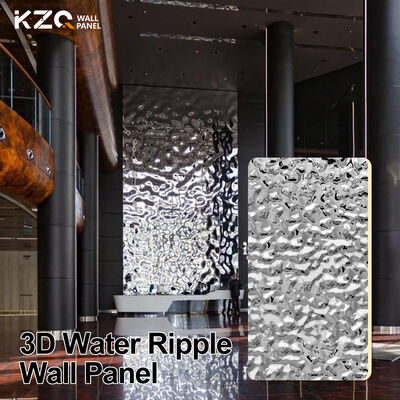 Decorative Fireproof Water Ripple 3D Wood Plastic Bamboo Charcoal Wall Panels