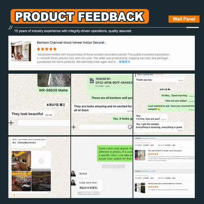 Customization Wood Grain Panel Waterproof Anti-collision Bamboo Charcoal Wood Veneer