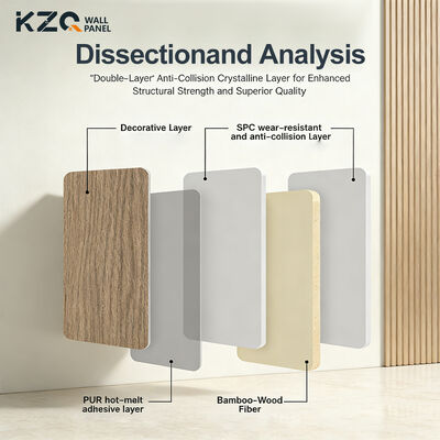 Anti-collision Board Wainscoting Thickness 8mm Bamboo Wood Interior Decoration Wall Panels