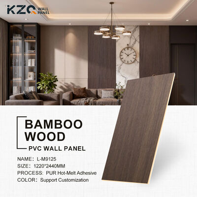 Indoor Decorative PVC Wood Grain Wall Panels Multiple Colors Can Be Customized Bamboo Fiber Wall Panel