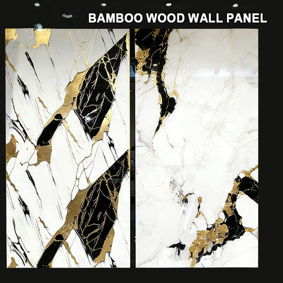 Luxury High Gloss Wall Panel PVC Marble Sheet Eco-Friendly Bamboo Fiber Wall Panel