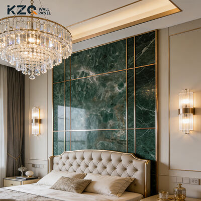 Luxury High Gloss Wall Panel PVC Marble Sheet Eco-Friendly Bamboo Fiber Wall Panel