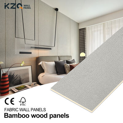 PVC Fabric Wall Panels Bamboo Wood Fiber Wall Panel Fabric Board For Indoor Decor