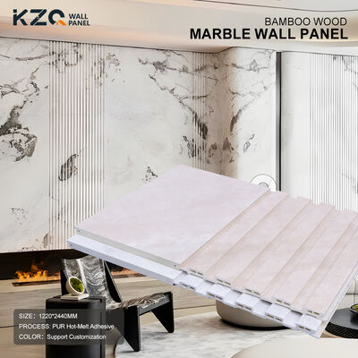 Bamboo Wood Wall Panel High Gloss Marble Board For Indoor & Office