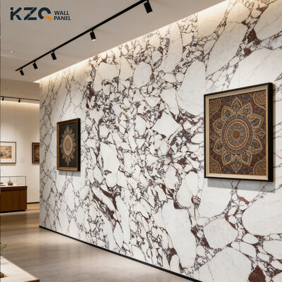 Factory Wholesale PVC Marble Wall Panel High Gloss Wood Veneer Bamboo Fiber Wall Panel