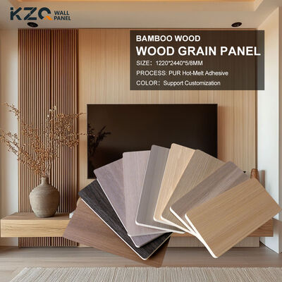 Indoor Decoration Wall Board Wood Grain Wood Veneer Bamboo Fiber Wall Panel