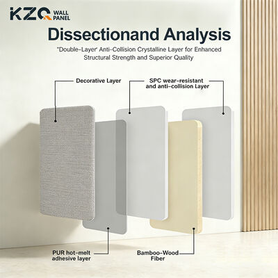 Bamboo Wood Fabric Wall Panels PVC Background Wall Bamboo Fiber Wall Panel For Hotel