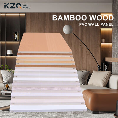Hot Sale Class B Fire Bamboo Wood Grain Wall Panel PVC Slotted Board Bamboo Fiber Wall Panel