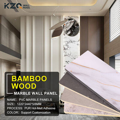 Bamboo Wood Marble PVC Wall Panels Easy Insulation Board Bamboo Fiber Wall Panel