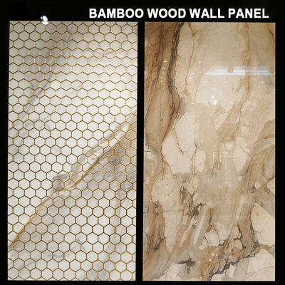 TV Background Marble Wall Panels Waterproof Marble Sheet Bamboo Fiber Wall Panel