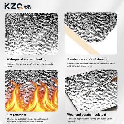 Commercial Quick Installation Luxury 3D Water Ripple Bamboo Wood Fiber Wall Panel