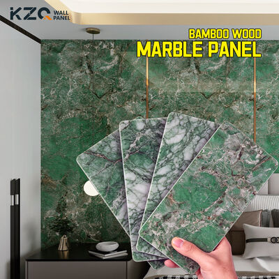 Luxury Marble Wall Panel Bamboo Wood Co-Extruded Wood Veneer Bamboo Fiber Wall Panel