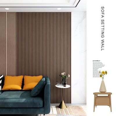 Modern Design Solid Wood Grille Grooved WPC Wall Panel For Indoor Decor Background Wall