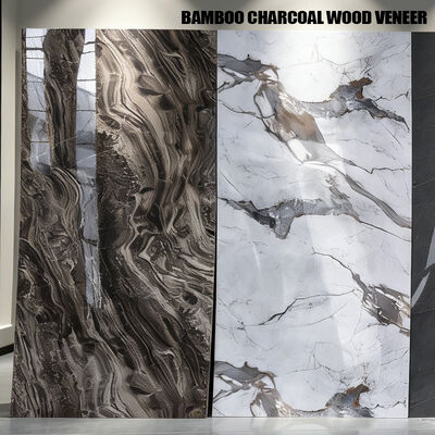 Luxury Marble Wall Panels With Bamboo Wood Fiber Veneer Are Ideal For TV Feature Walls
