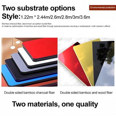 ISO9001 Mirror Wall Panel Bamboo Fiber Wall Panel Indoor Decoration Board