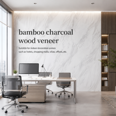 pvc marble wall panel Bamboo Charcoal Wood Veneer Interior Decorative for Office