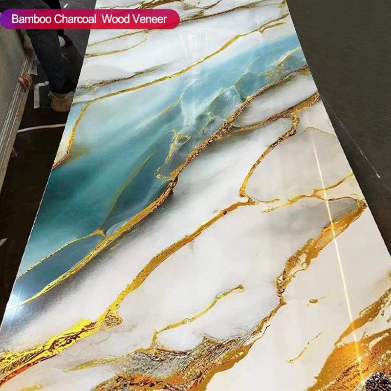 Bamboo Charcoal Wood Veneer Panel - Fireproof Waterproof 1220x2440mm