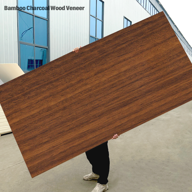 Popular Design Wood Grain Decorative Panels Fire Retardant Bamboo Charcoal Wood Veneer Panels For Commercial Space