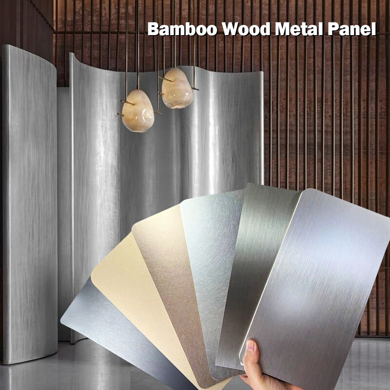 Bamboo Charcoal Metal Wall Co-extruded Wood Veneer PVC Metal Decorative Wall Board