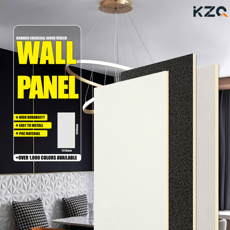 OEM ODM Custom PVC Bamboo Fiber Wallboard Solid-color Skin Feel Wall Panel