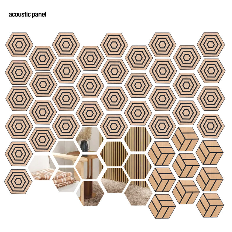 Colorful Interior Decorating Acoustic Panels With 100% Polyester Fiber Soundproof Wall Panel