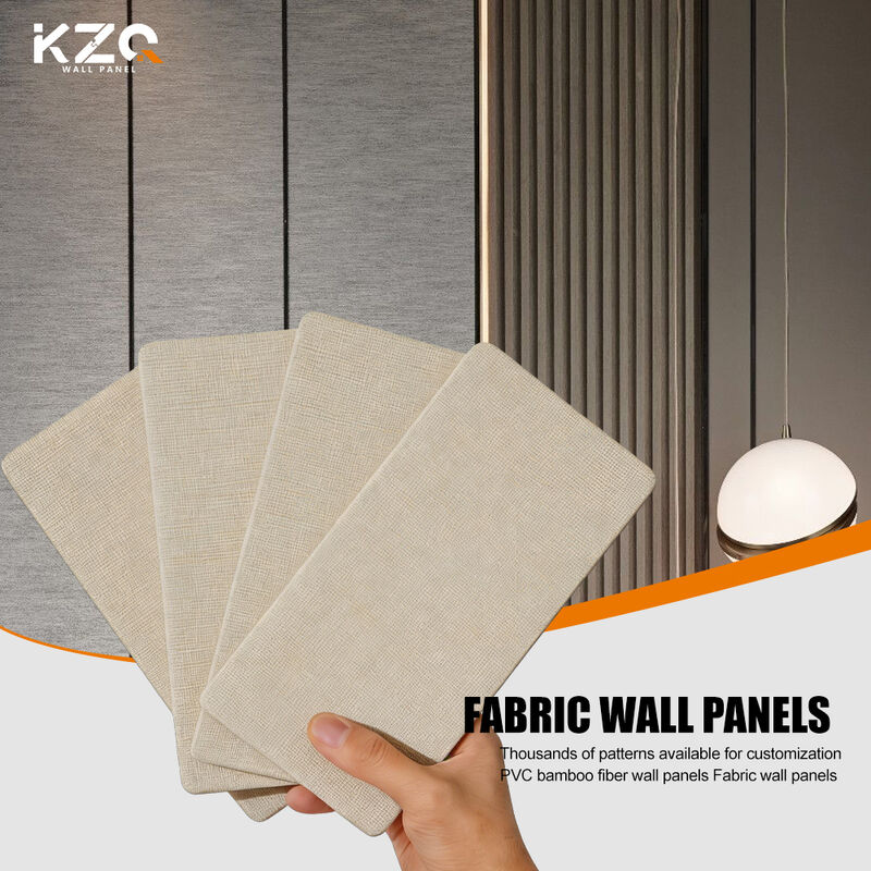 Waterproof Textured PVC Fabric Wall Panel Easy Installation Wall Panels Boards For Home & Hotel Decor