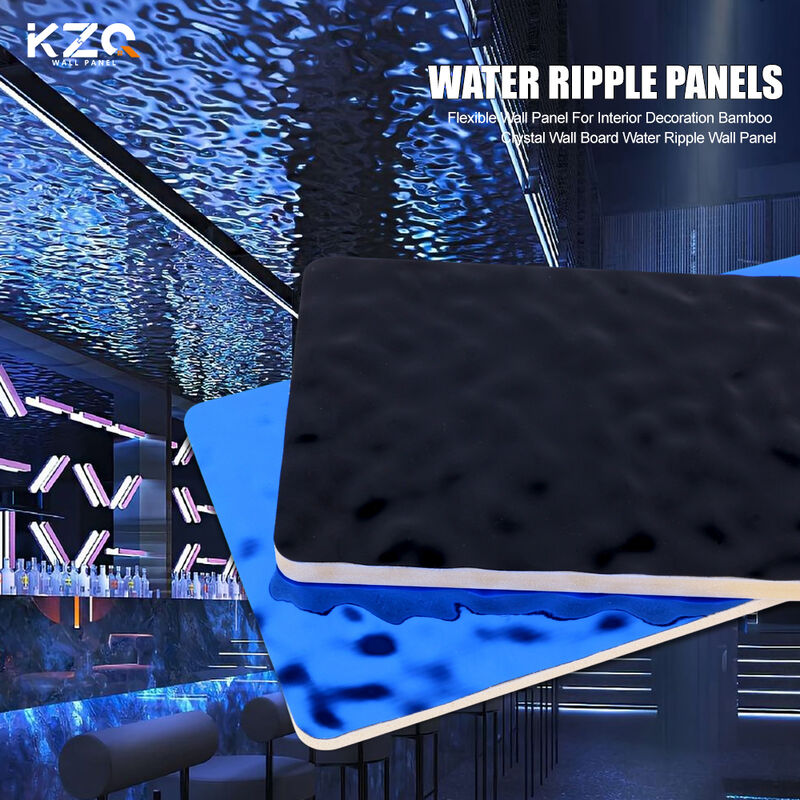Flexible Wall Panel For Interior Decoration Bamboo Crystal Wall Board Water Ripple Wall Panel