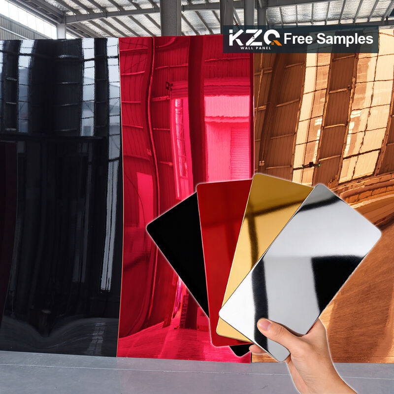 Mirrors Wall Board Bamboo Charcoal Wood Veneer PET Ceiling Decor Panel For Commercial Spaces