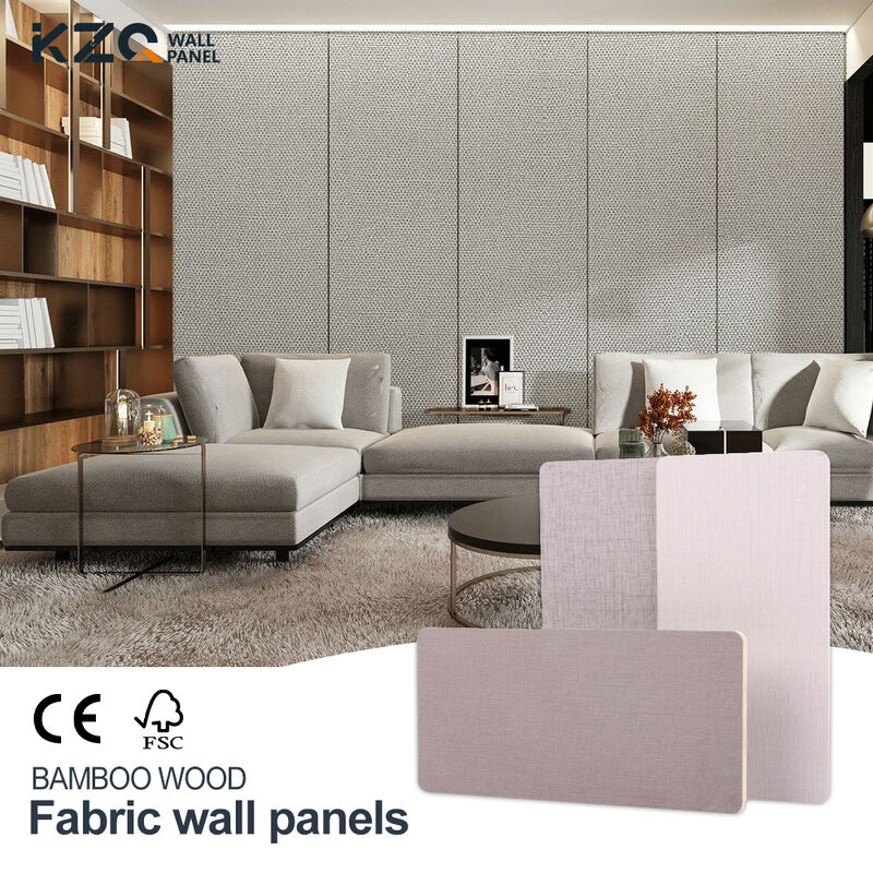 Bamboo Wood Fiber Fireproof Fabric Wall Panels Water Resistant Board