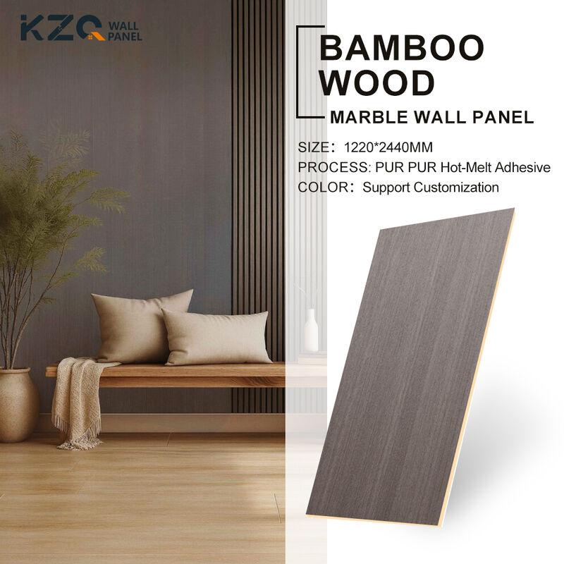 Light Luxury Wood Grain Wall Panel, Fire-resistant And Moth Proof Bamboo Wood Fiber Wood Decorative Panel