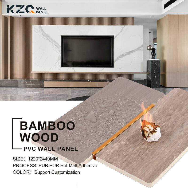 B-class Flame Retardant Wood Grain Wall Panel Waterproof Anti-collision Board Bamboo Fiber Wall Panel