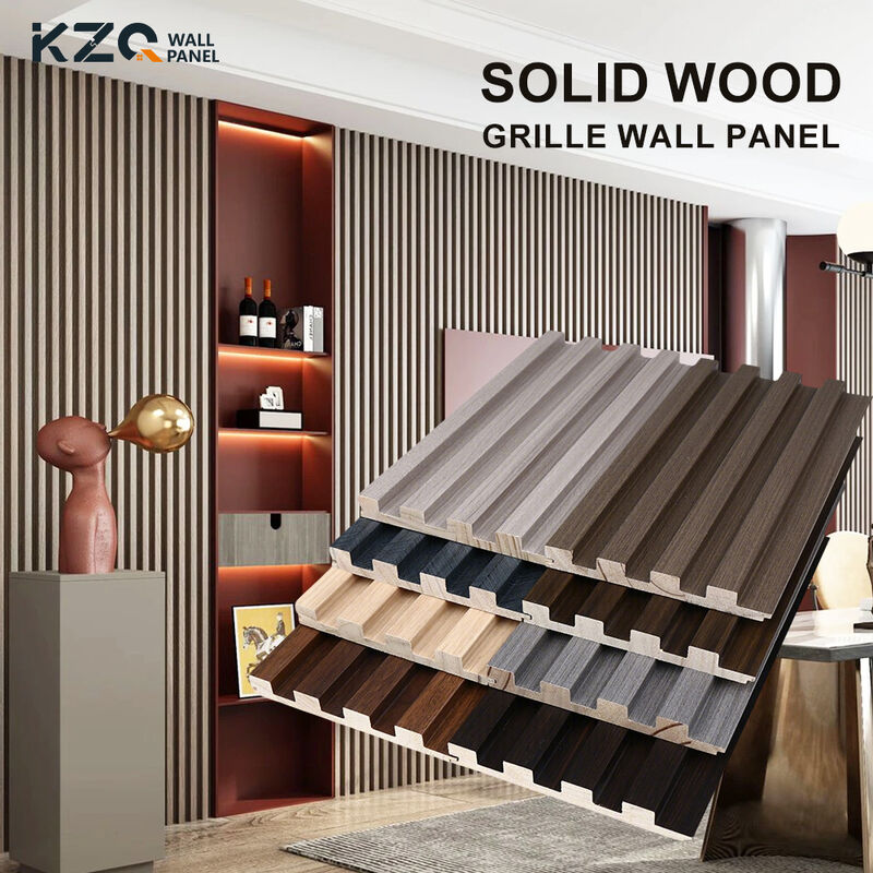 Customized WPC Solid Wood Wall Board Materials Decorative Cladding Fluted Grille Wall Panels