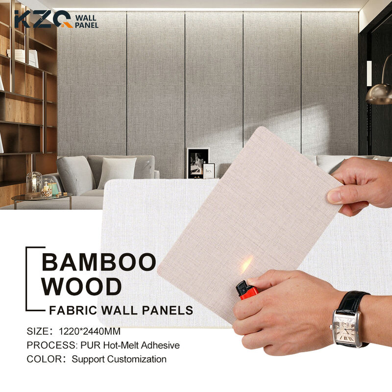 Formaldehyde-Free And Grade B Fire Retardant Bamboo Wood Fiber Fabric Wall Panel
