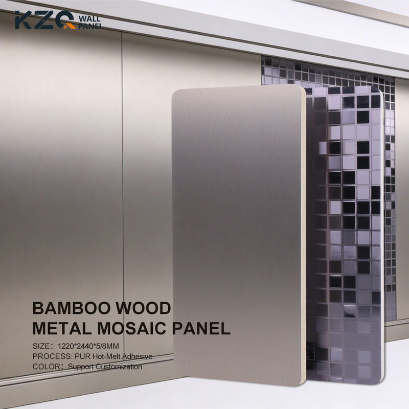 High Quality Metal Mosaic Wall Panel Bamboo Fiber Wall Panel Wood Veneer For Commercial Space