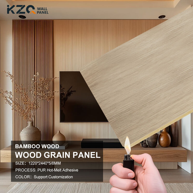 Waterproof Wood Grain Wall Panel Bamboo Bamboo Fiber Wall Panel PVC Wall Panels