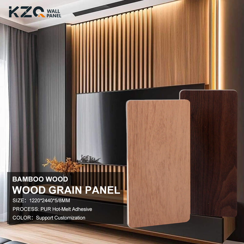 Hot Sale Wood Grain Wall Panel Bamboo Fiber Wall Panel For Indoor And Office