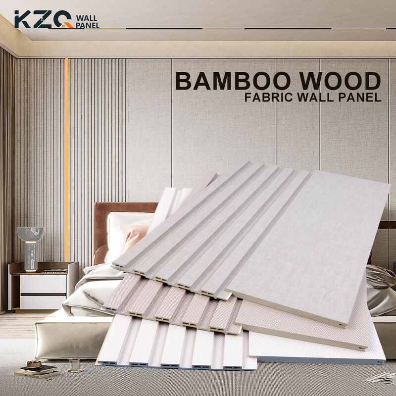 Bamboo Wood Fabric Wall Panels PVC Background Wall Bamboo Fiber Wall Panel For Hotel