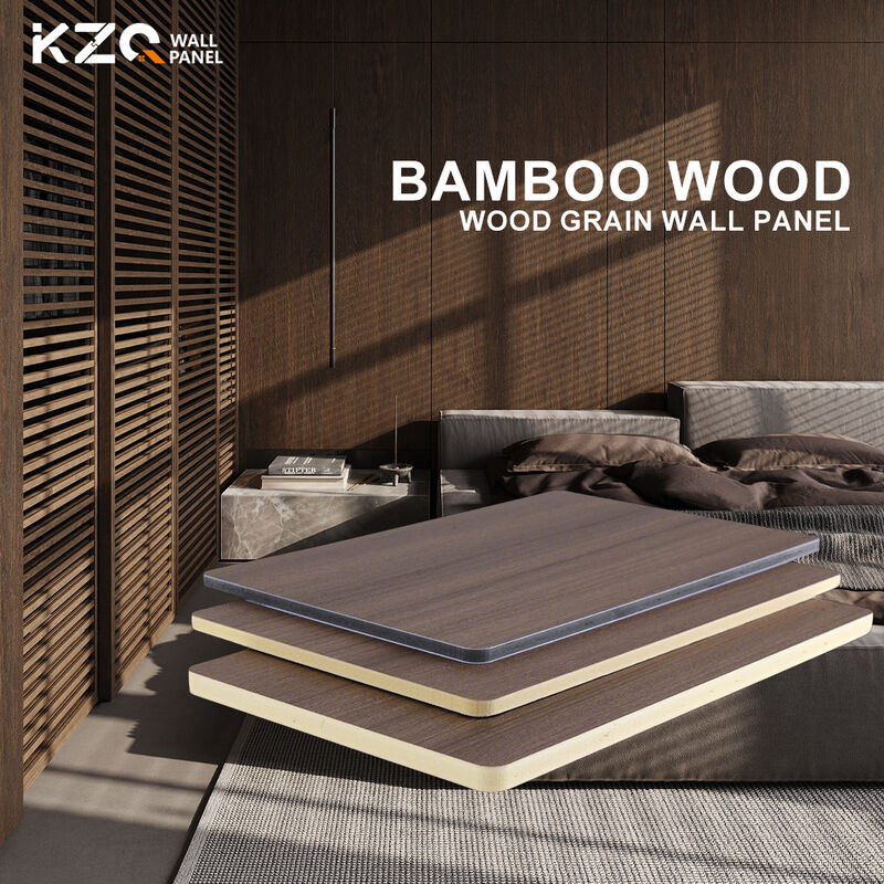 Factory Customized Environmentally Friendly Wood Grain Bamboo Fiber Wall Panel