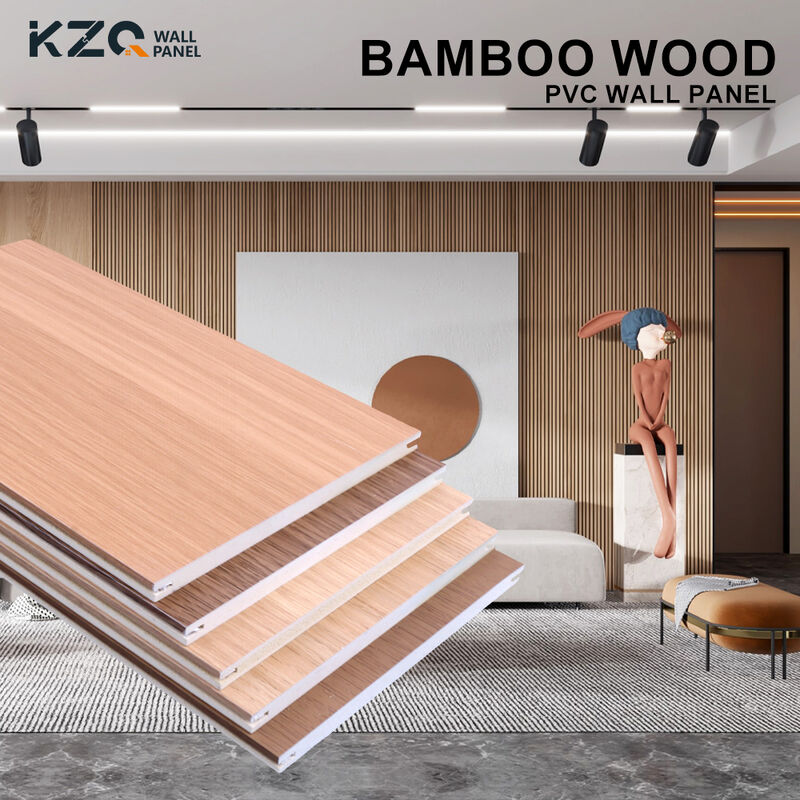 Bamboo Wood Grain Wall Panel Interior Decorative Wood Fiber Board Master Bedroom Sanctuary